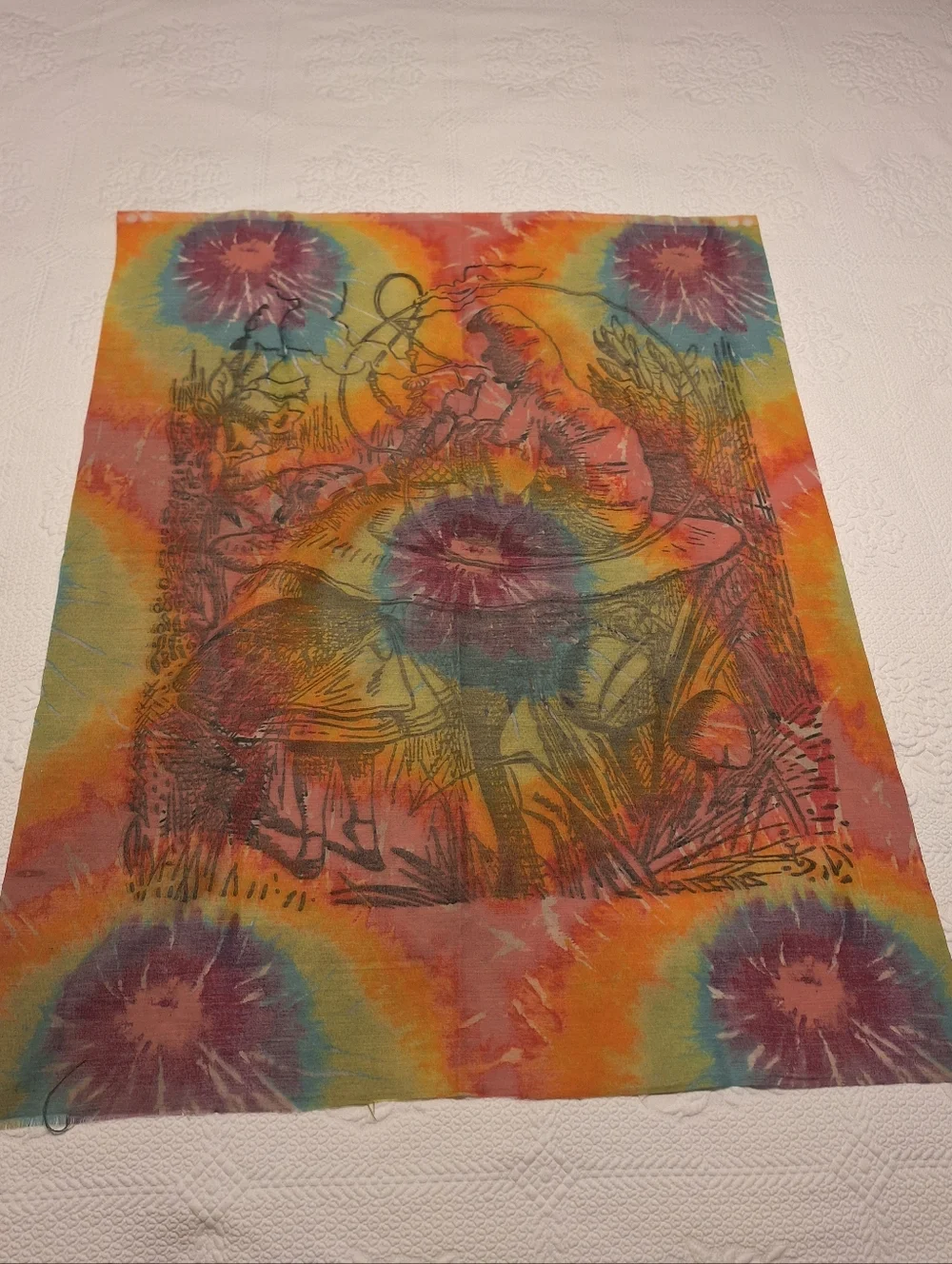 Alice in Wonderland tie-dye tapestry